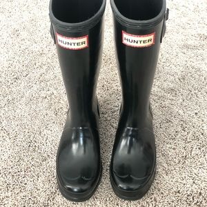 Kids Unisex Black Hunter Boots